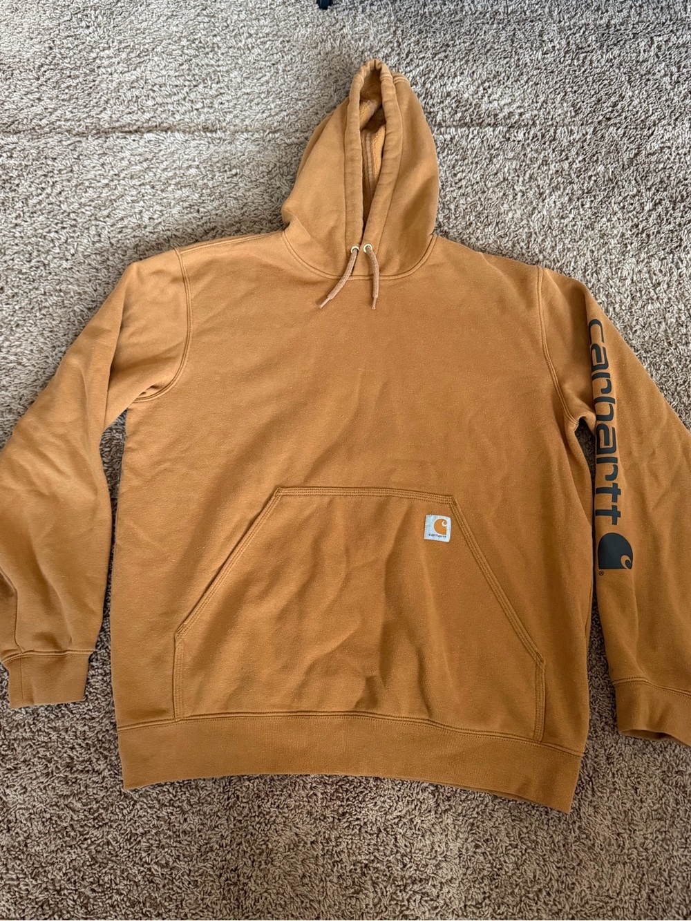 Carhartt Brown/Tan Hooded Logo Sweatshirt